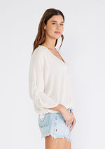 Button Front Blouse in Ivory