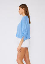 Button Front Blouse in Periwinkle