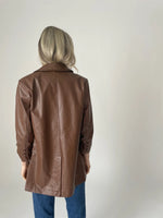 Leather Blazer in Brown