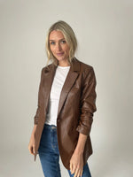 Leather Blazer in Brown