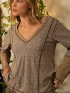 Button Cuff Long Sleeve in Taupe