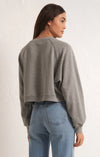 Crop Out Sweatshirt in Grey
