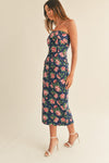 Floral Tube Dress in Navy