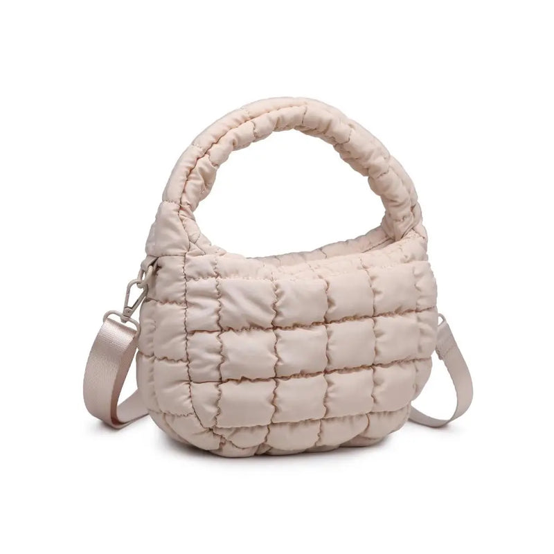 Leo Puffy Quilted Crossbody in Cream