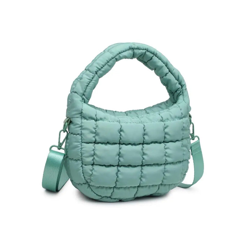 Leo Puffy Quilted Crossbody in Pistachio
