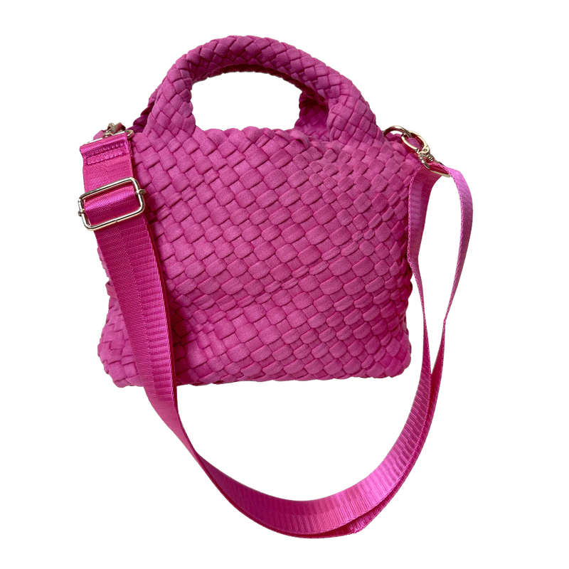 Woven Velour Tote in Pink