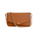 Faux Leather Crossbody Bag in Camel