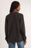 Nico Reverse Fleece Top in Charcoal