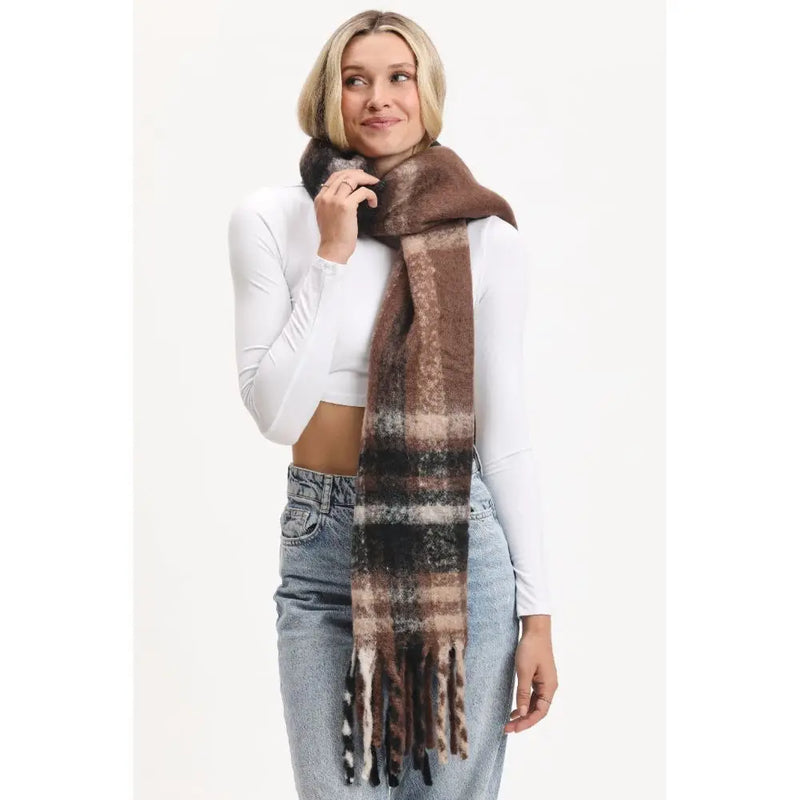Plaid Scarf in Brown