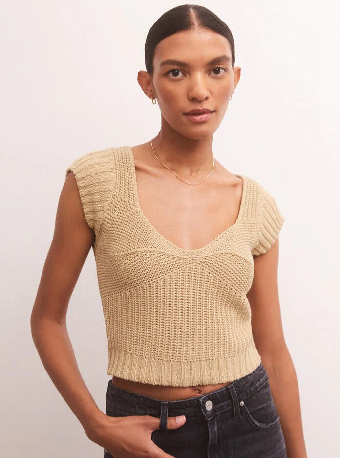 Sweater Top in Taupe