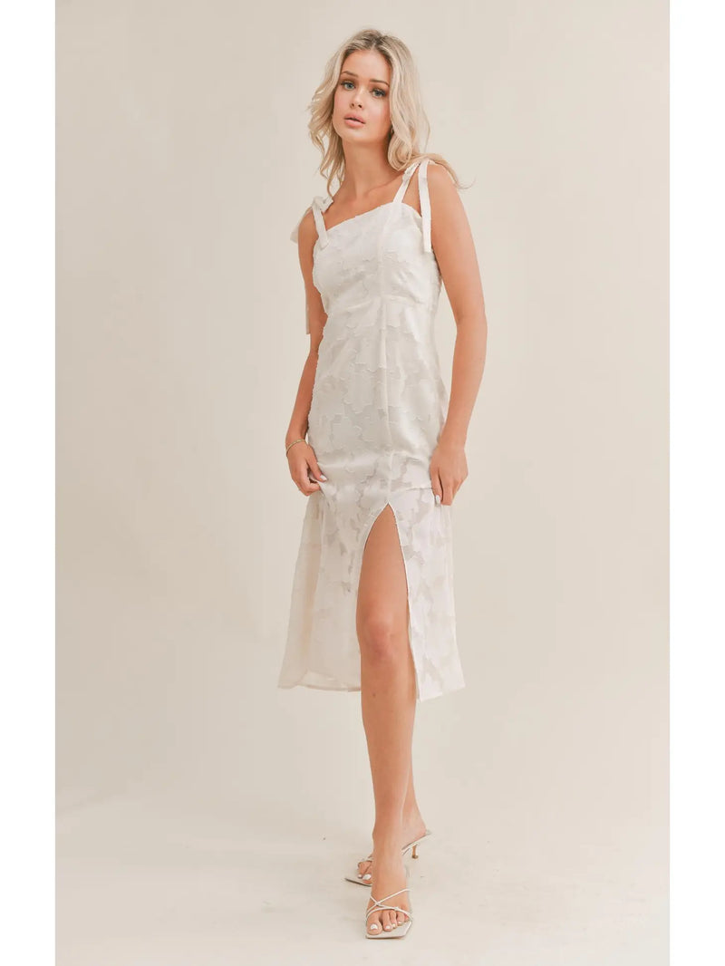 Lace Midi Dress in Cream